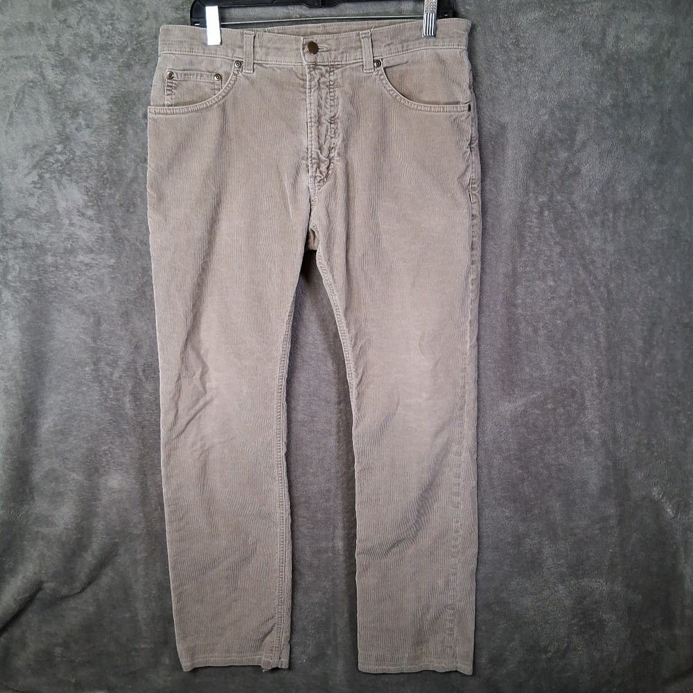Bills Khaki Corduroy Pants Mens Size 34x34 Beige Straight Fit Casual Preppy